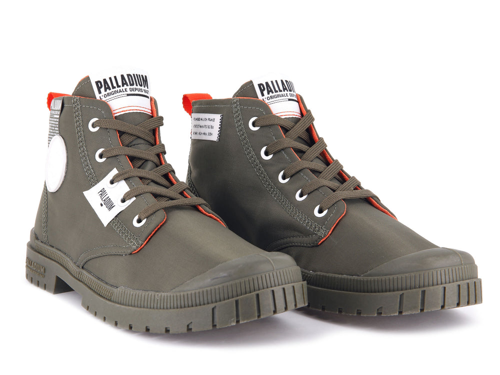 Zapatos Altas Palladium SP20 OVERLAB Hombre Verde Oliva | Costa Rica-10672